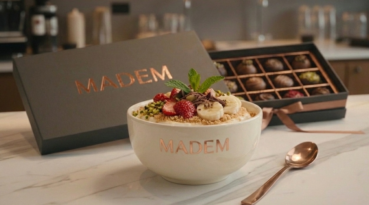 A stylish dessert counter.